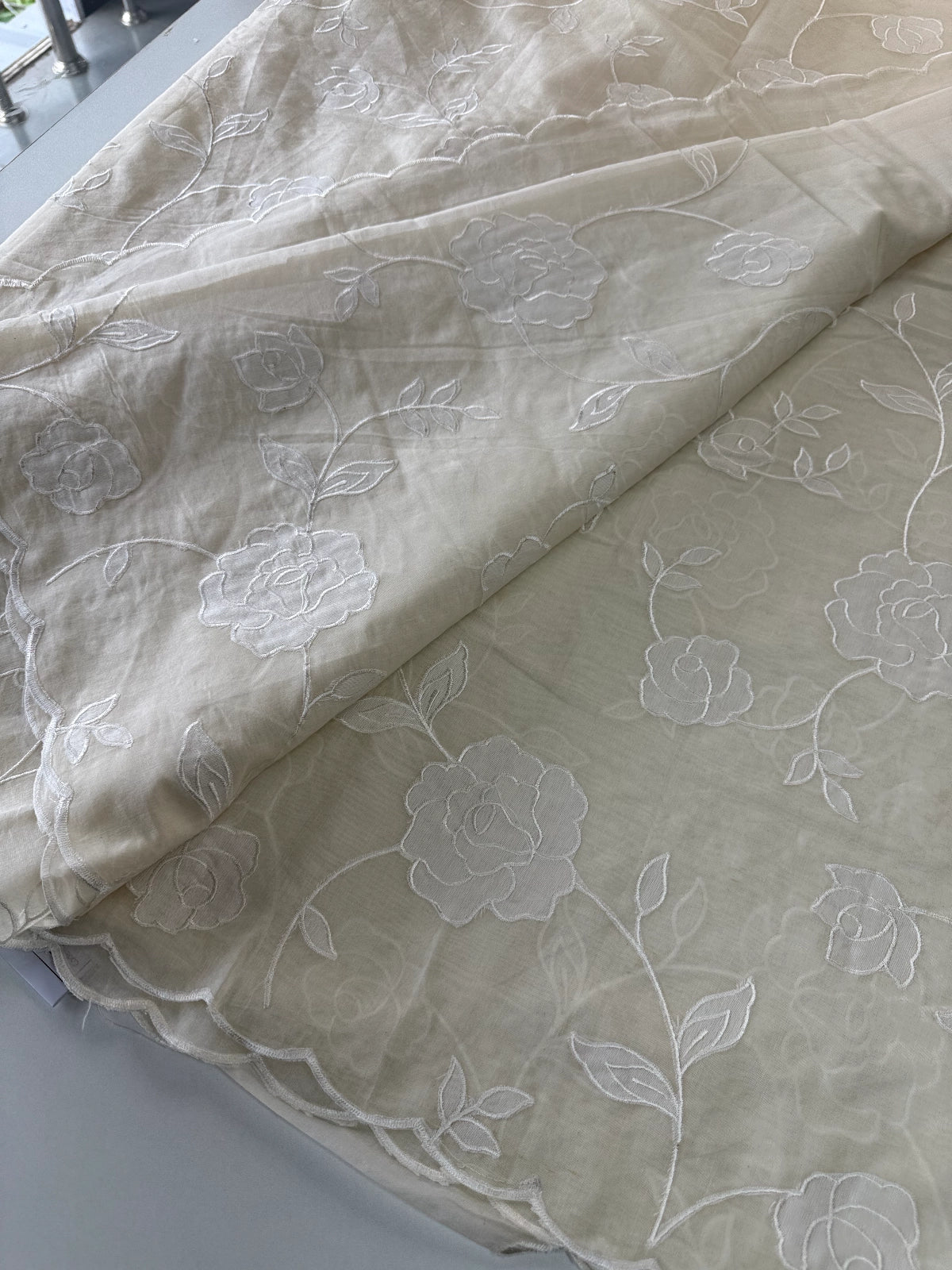 Chanderi Cotton appliqué saree / 106EFS