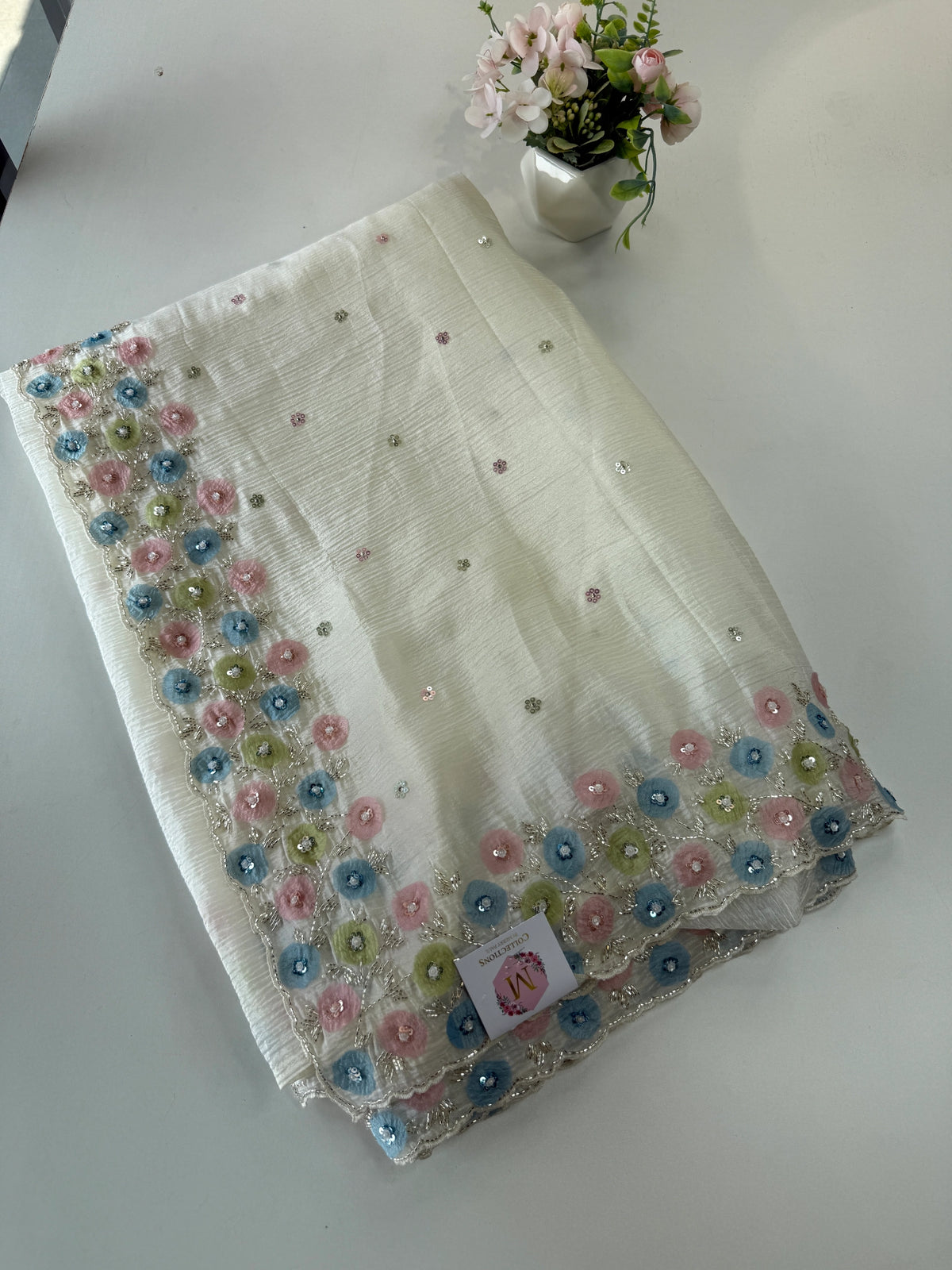Crushed Organza Saree/ HW161