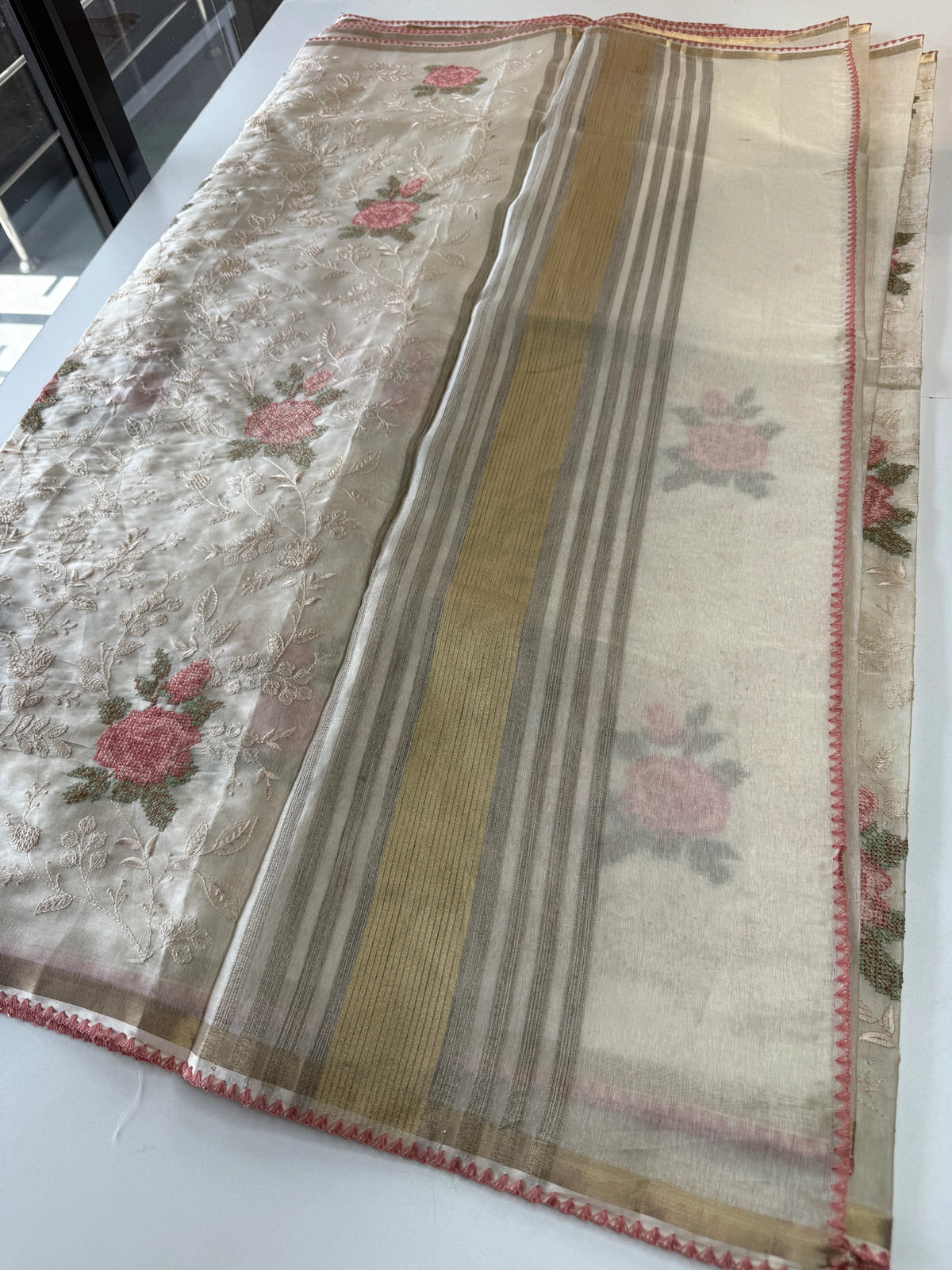 Chanderi Organza Blended Saree/ 1310