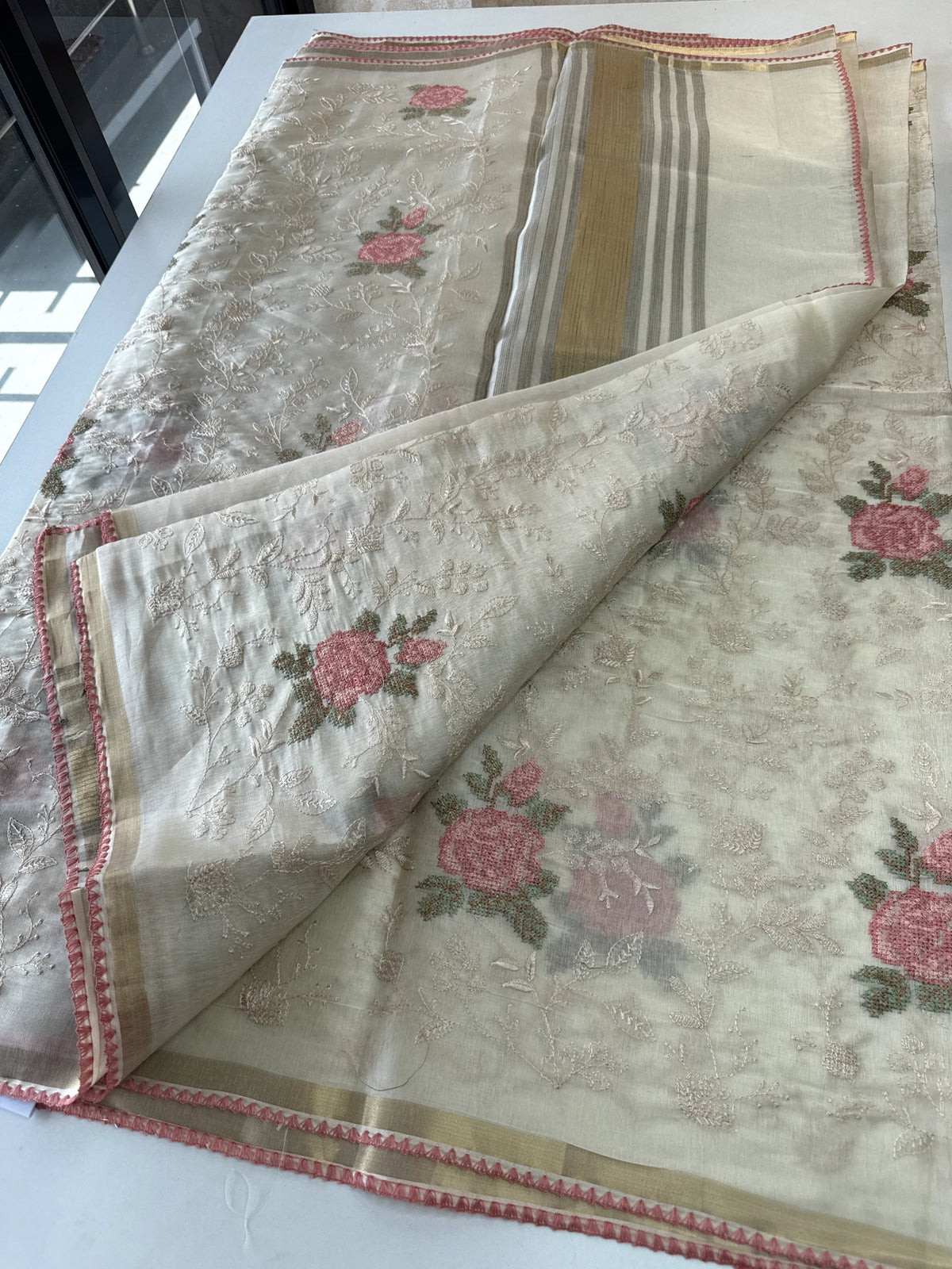 Chanderi Organza Blended Saree/ 1310