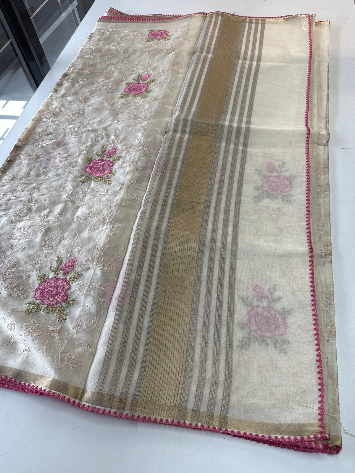 Chanderi Organza Blended Saree/ 1310