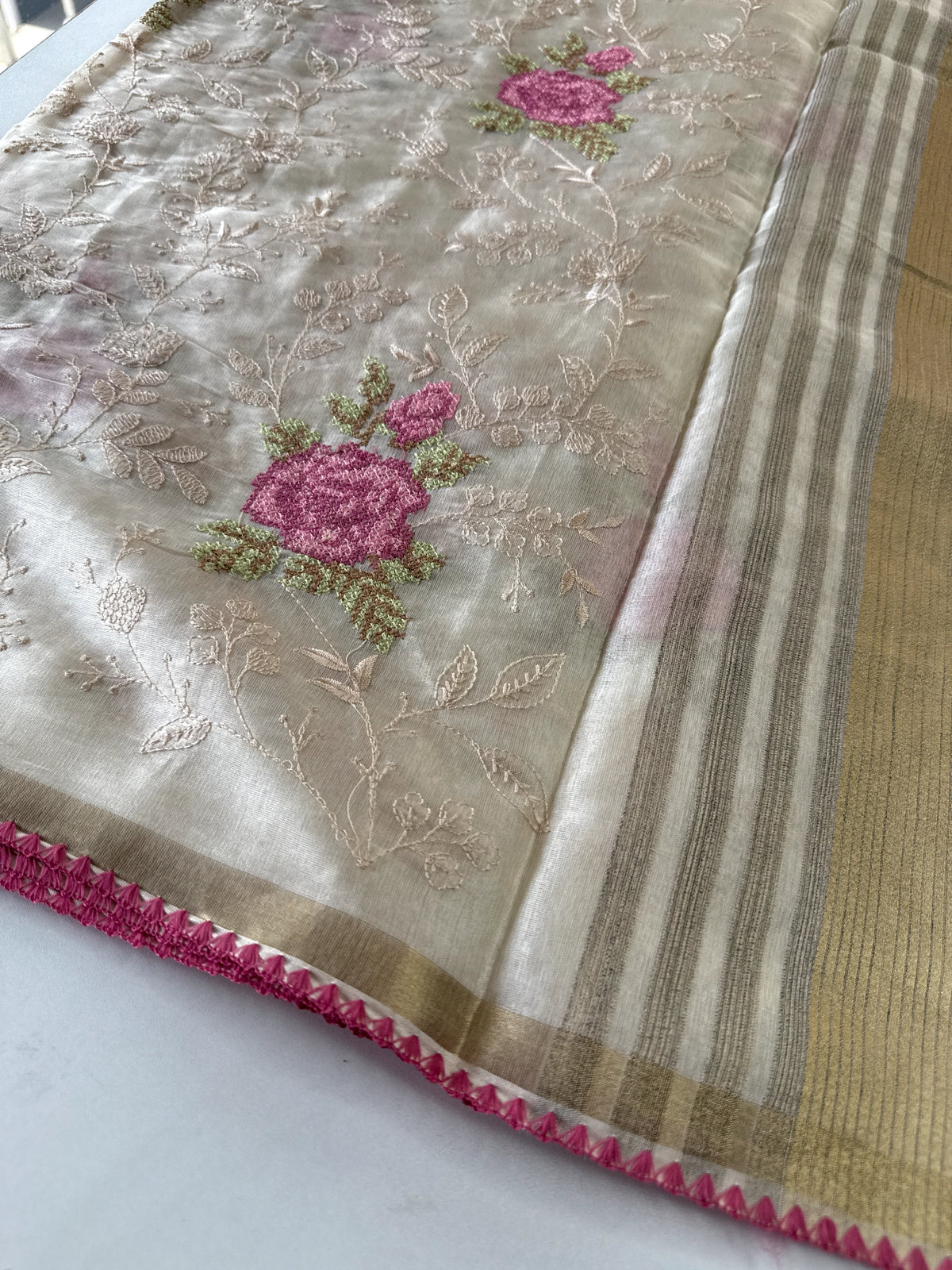 Chanderi Organza Blended Saree/ 1310