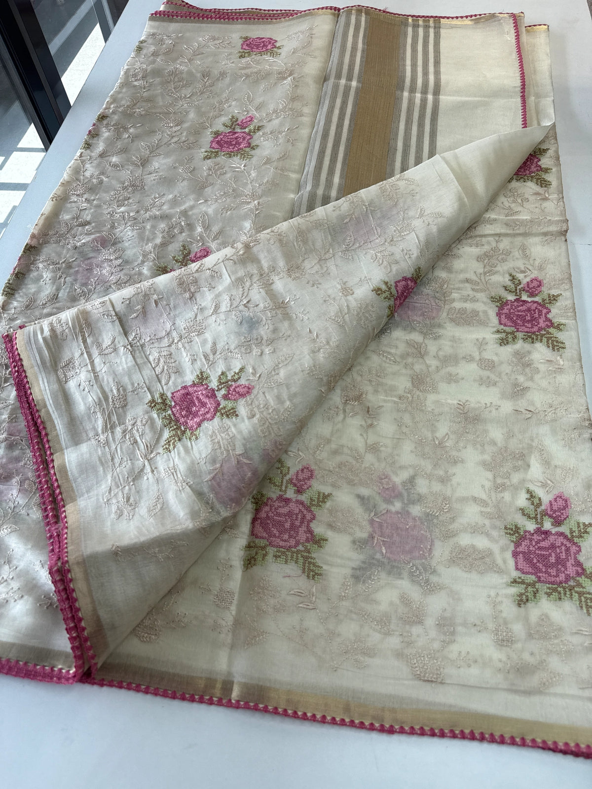 Chanderi Organza Blended Saree/ 1310