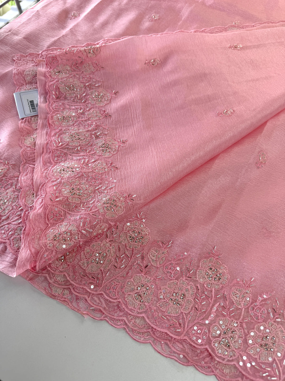 Crushed crape saree/ AM110