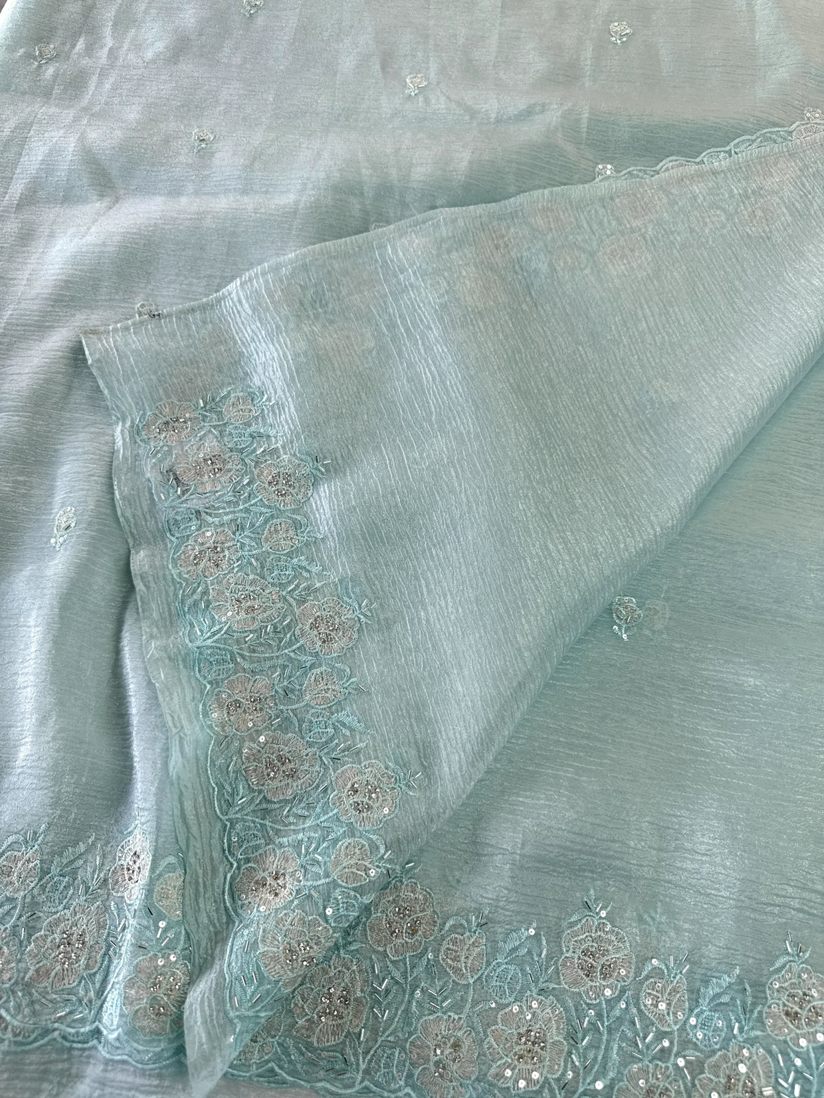 Crushed crape saree/ AM110