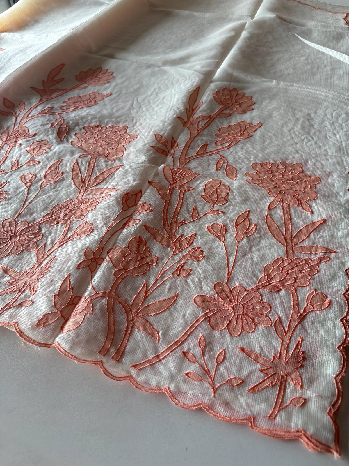 Silky kotta Appliqué worked Saree/ 4410