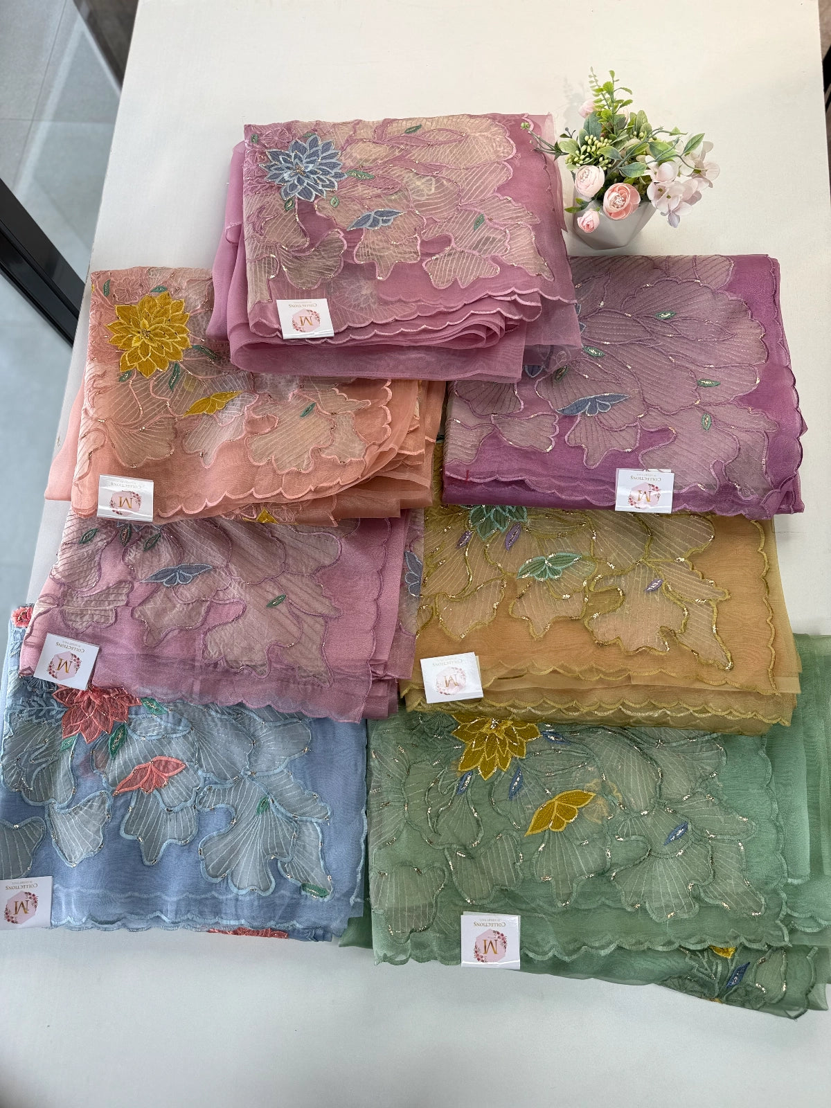 Glass Organza Saree/4435