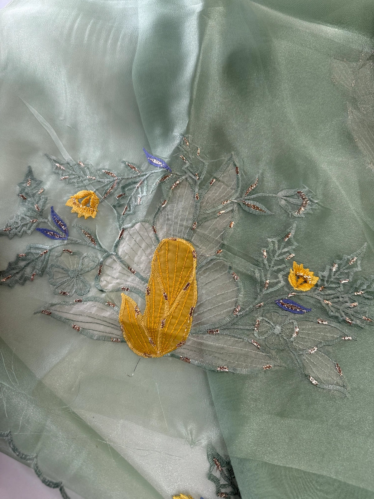 Glass Organza Saree/4435