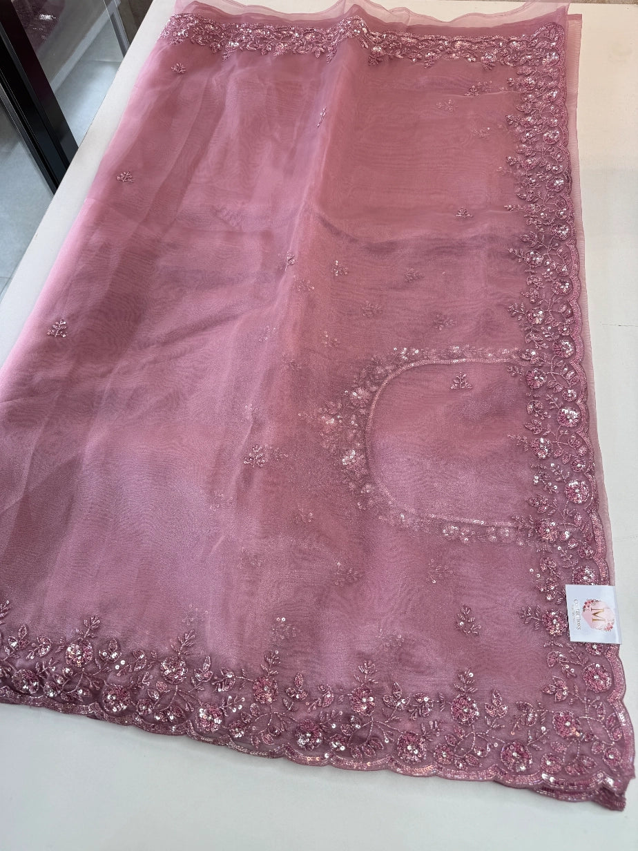 Glass Organza Saree/ SP96