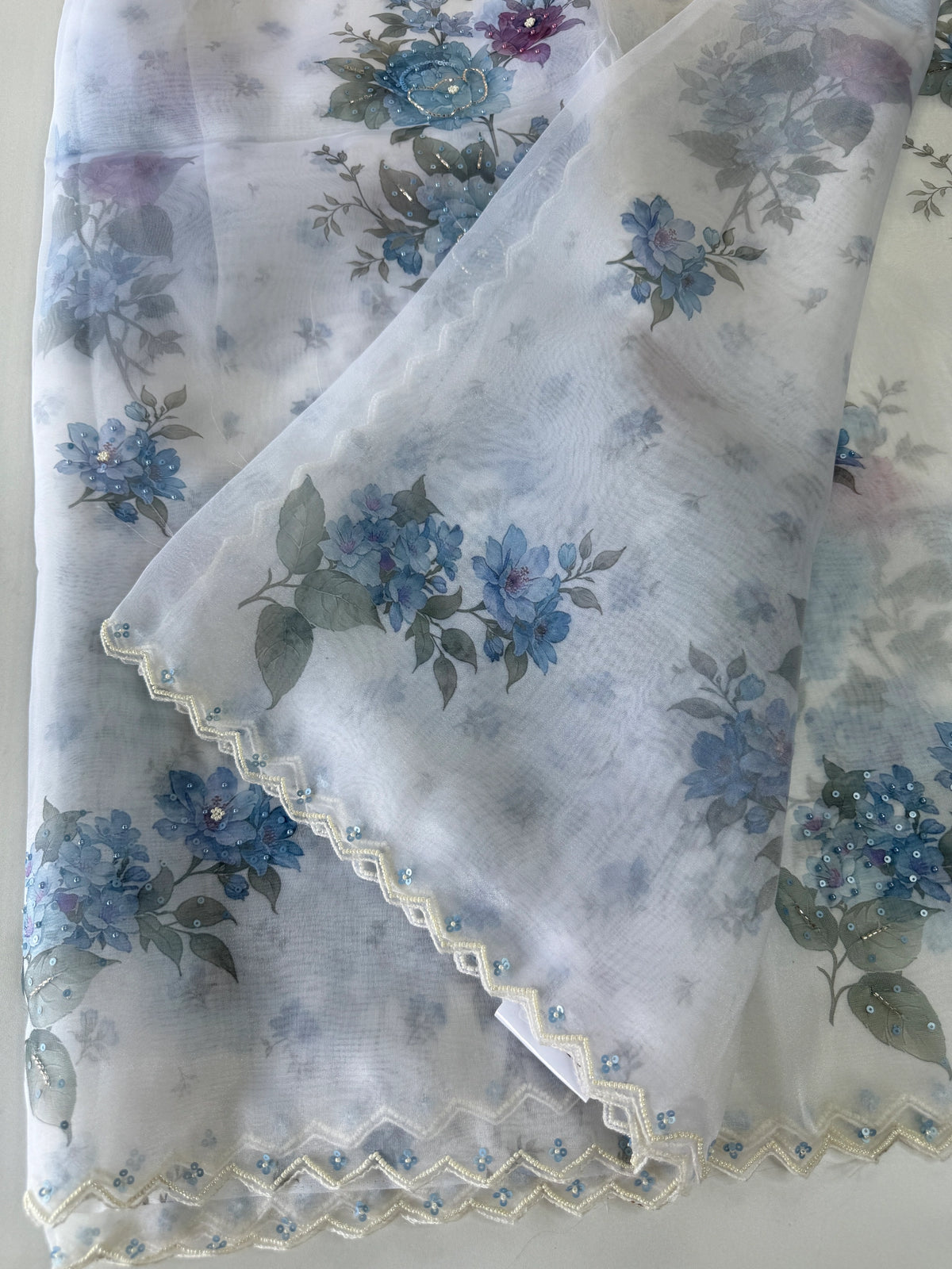 Glass Organza Saree/ 15409