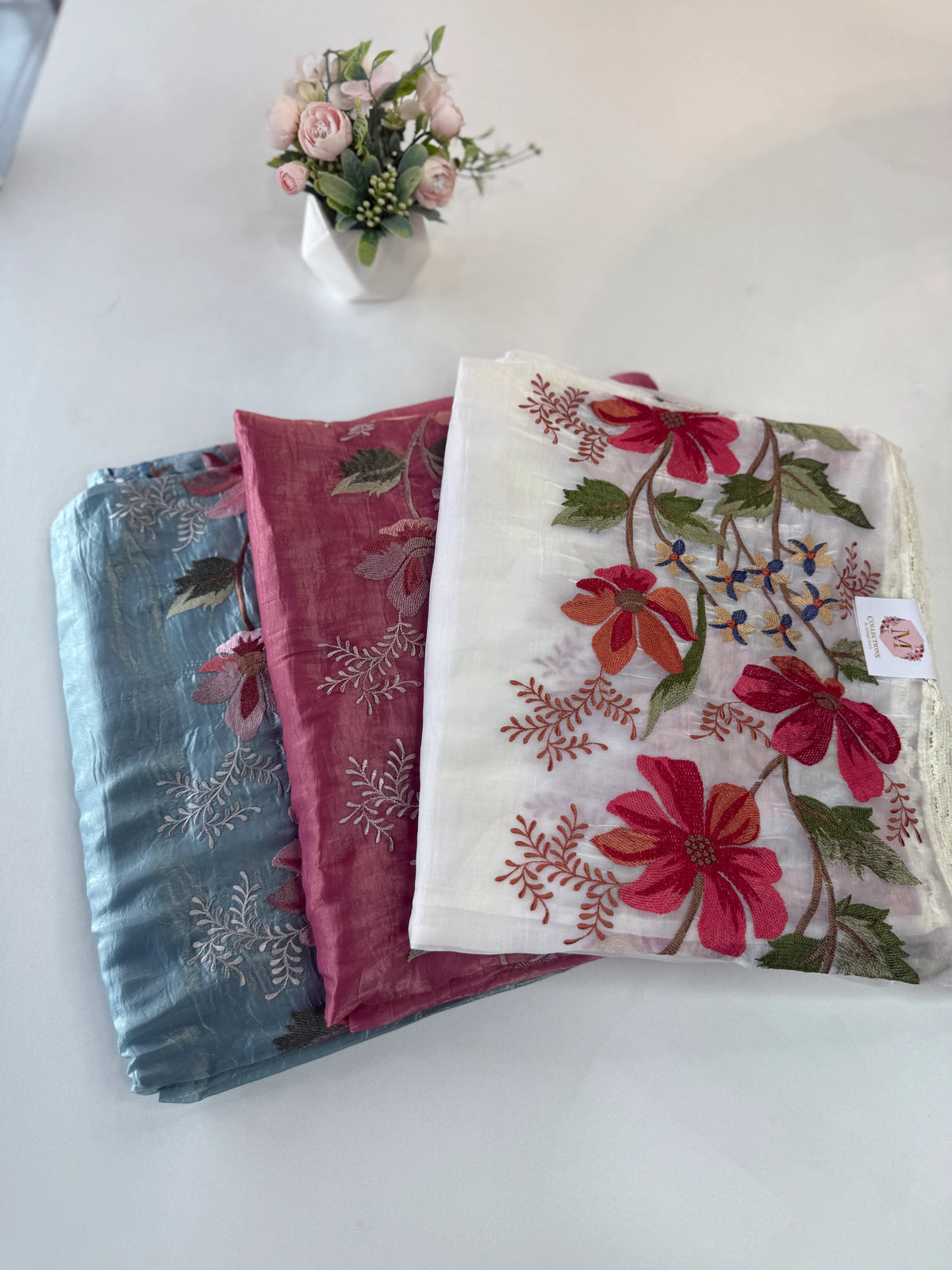 Crushed Organza saree/ 1036C