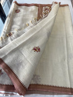 Tissue Linen Saree/ KM4080