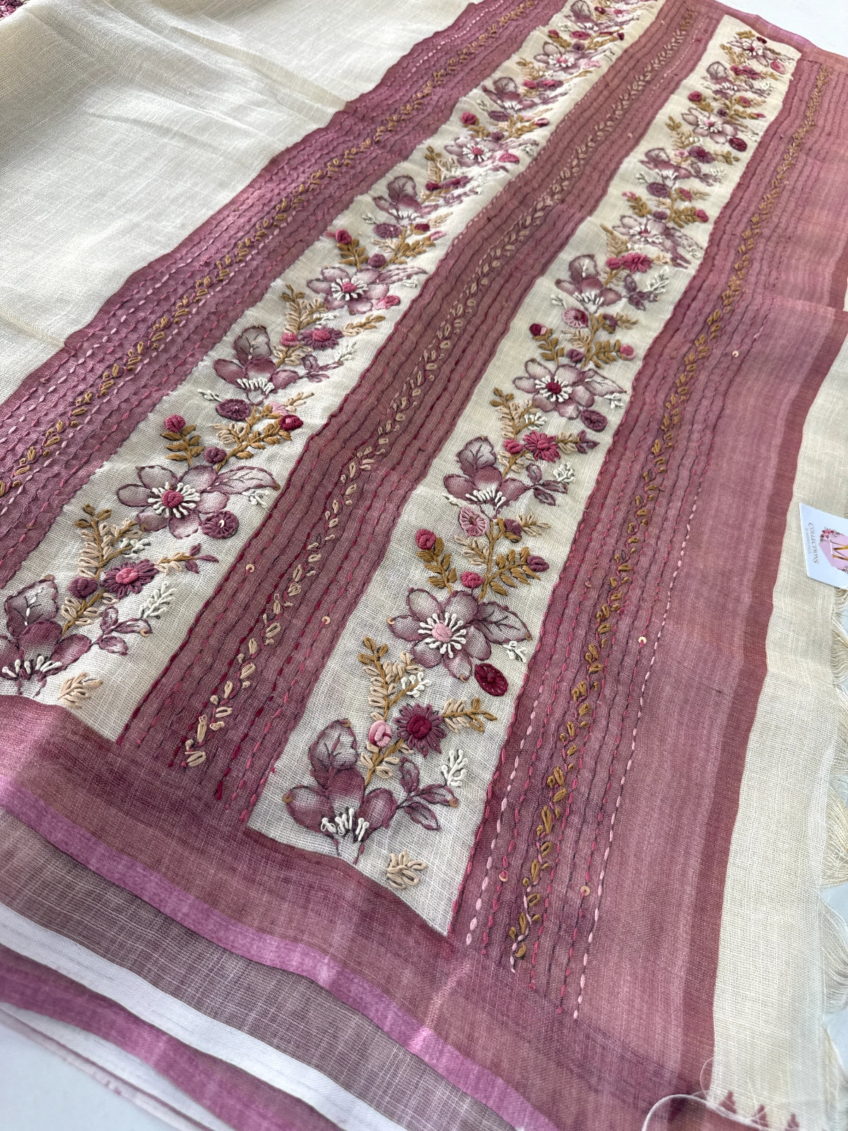 Tissue Linen Saree/ KM4080