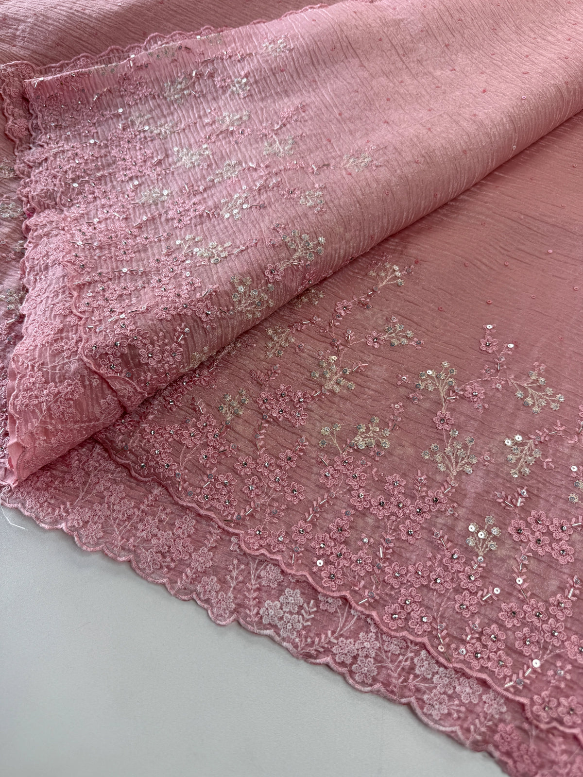 Crushed Crape Saree/ HW456