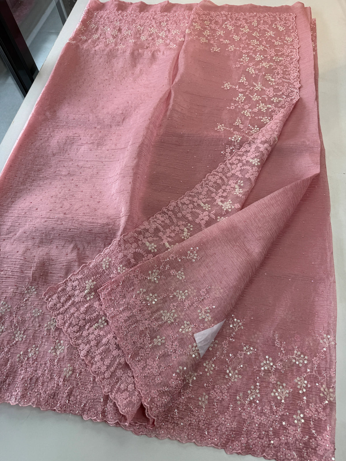 Crushed Crape Saree/ HW456