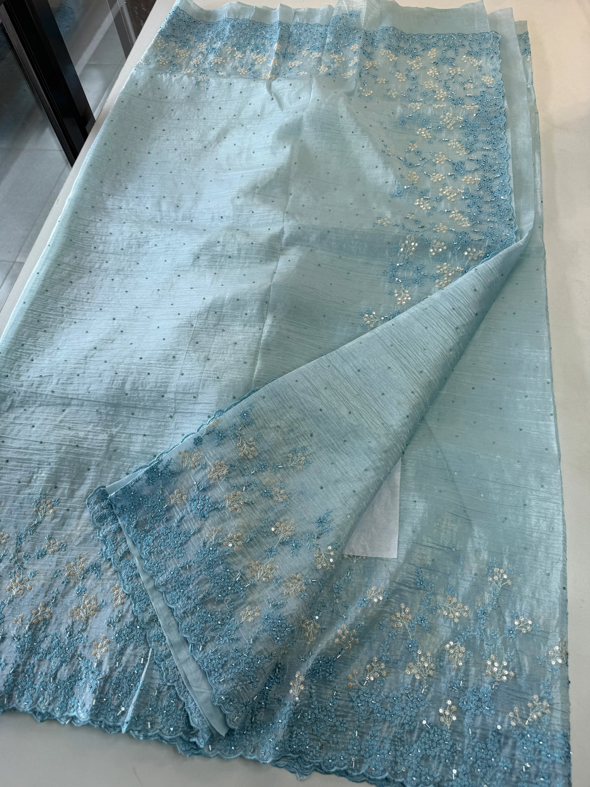 Crushed Crape Saree/ HW456