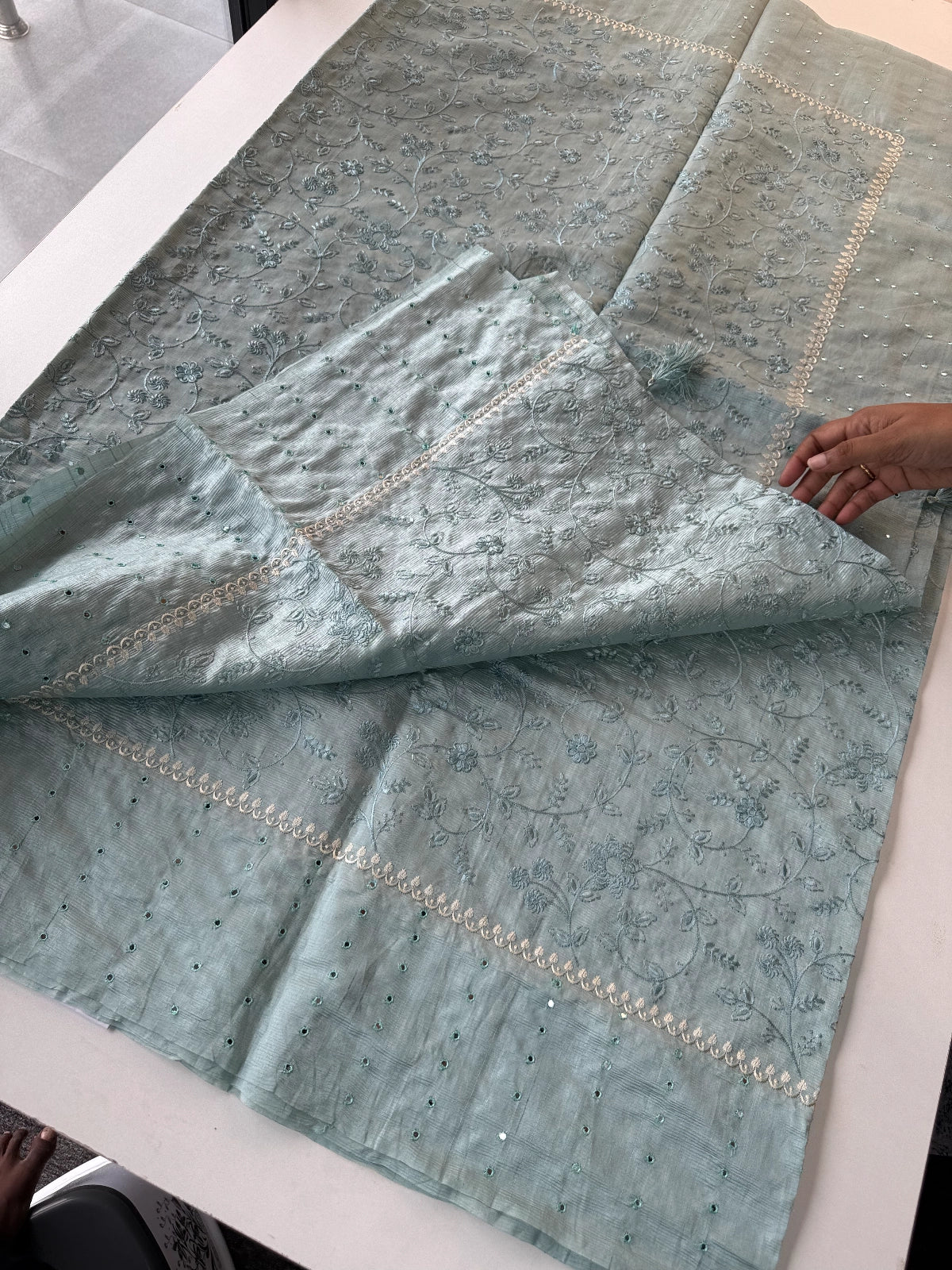 Crushed Chanderi silk cotton saree/ SR23517