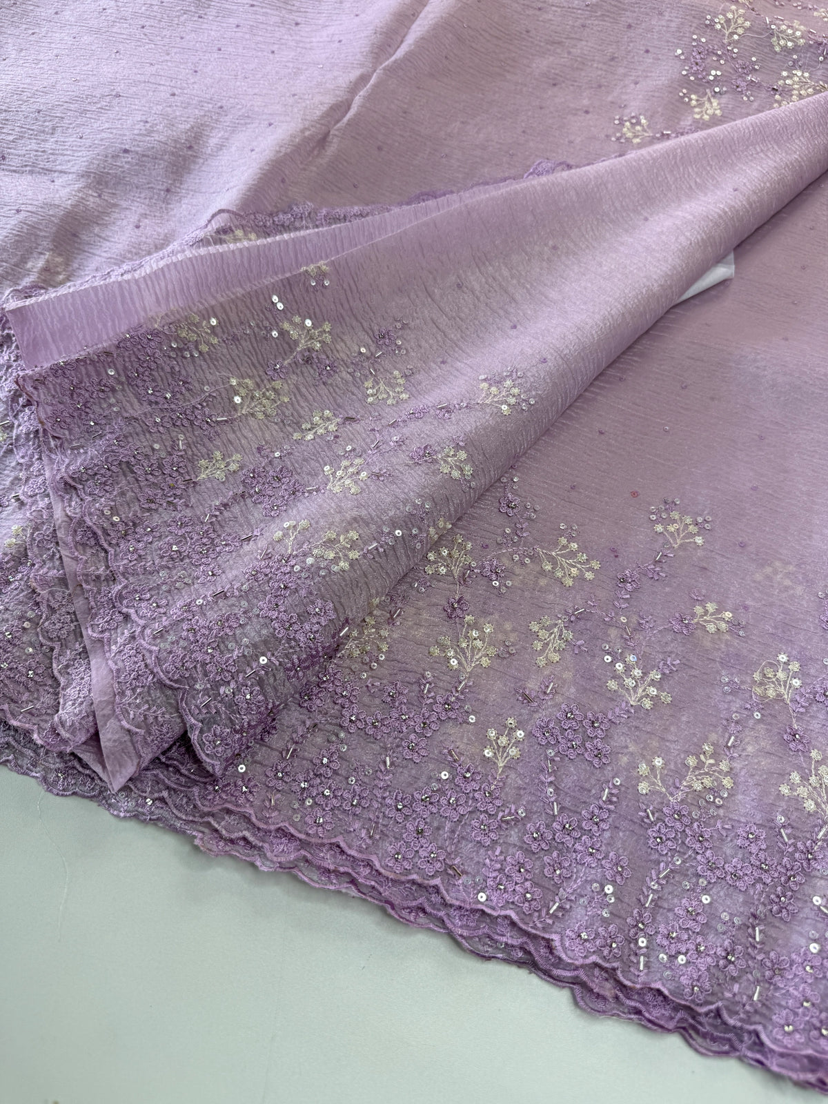 Crushed Crape Saree/ HW456