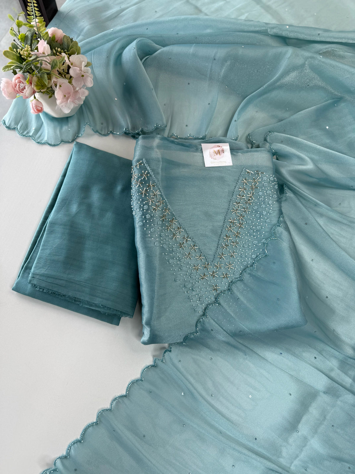 Unstitched Tissue Organza Salwar Set / S1252