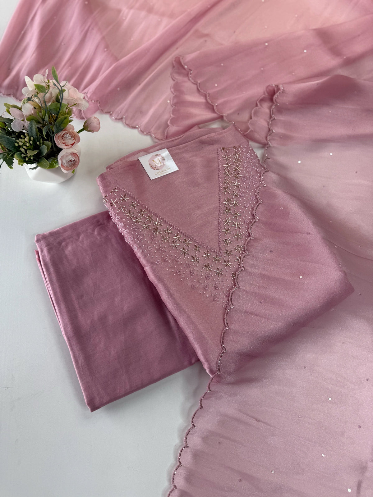 Unstitched Tissue Organza Salwar Set / S1252