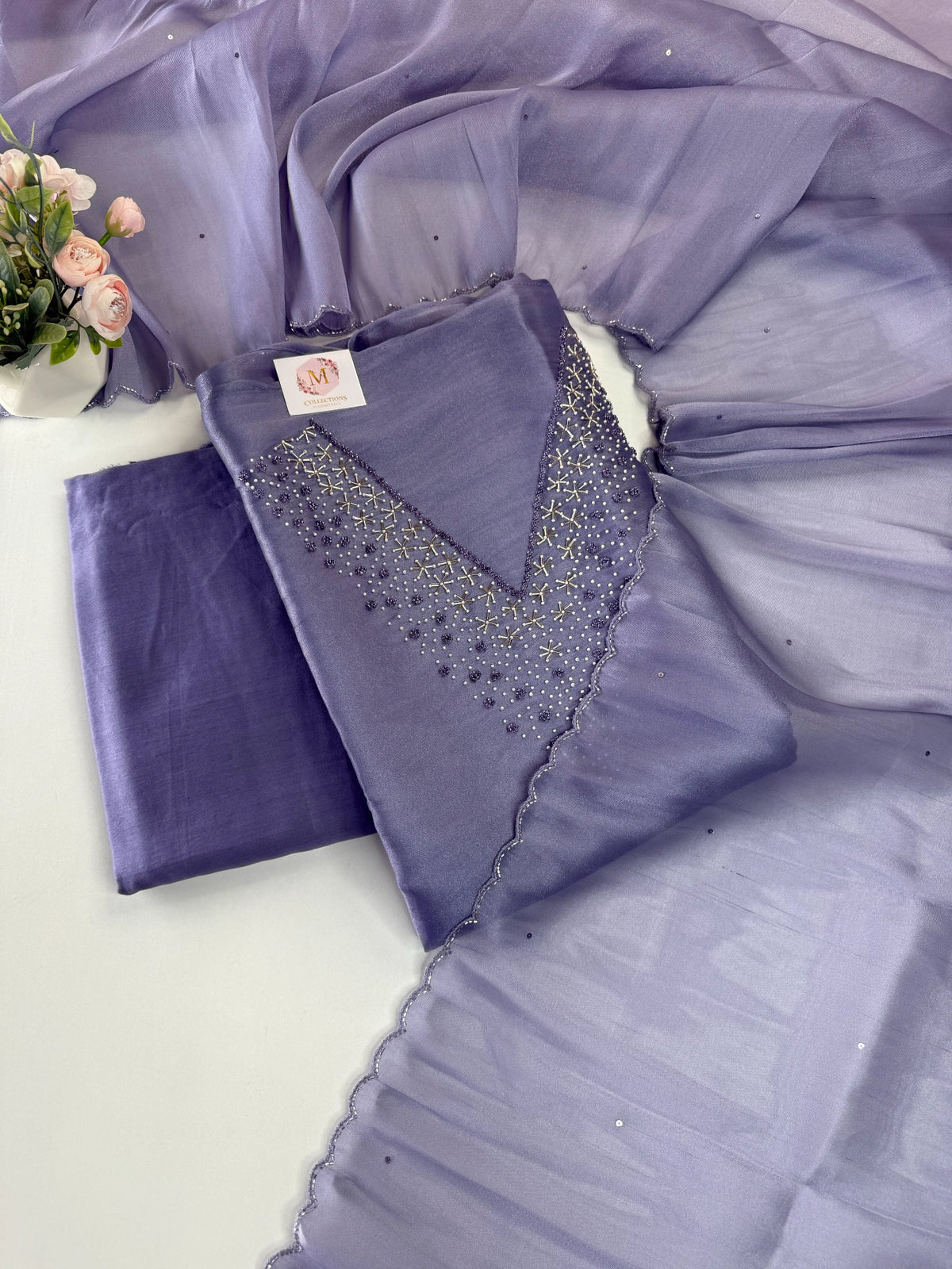 Unstitched Tissue Organza Salwar Set / S1252