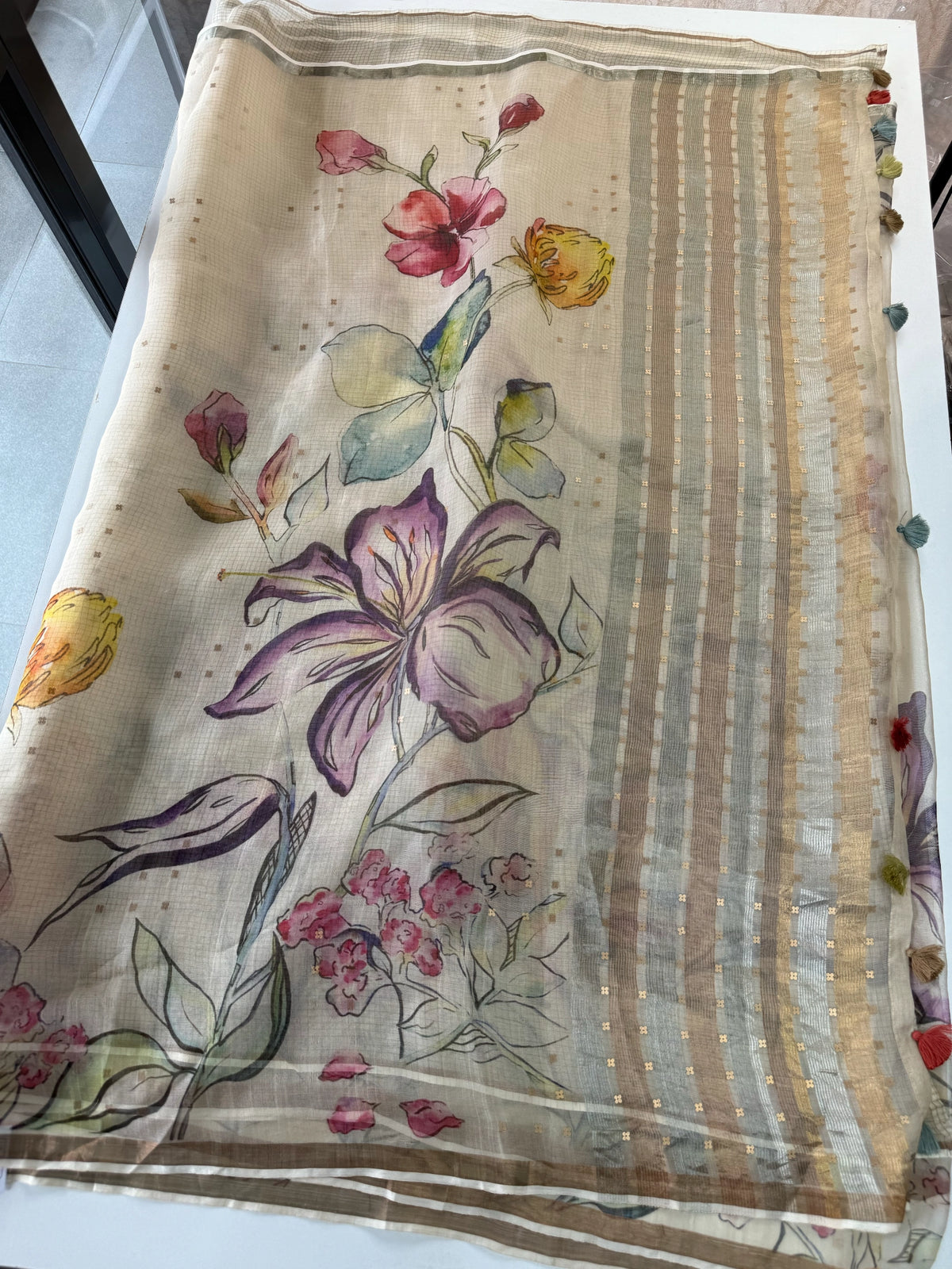 Handloom Kora Silk Saree/RE5896
