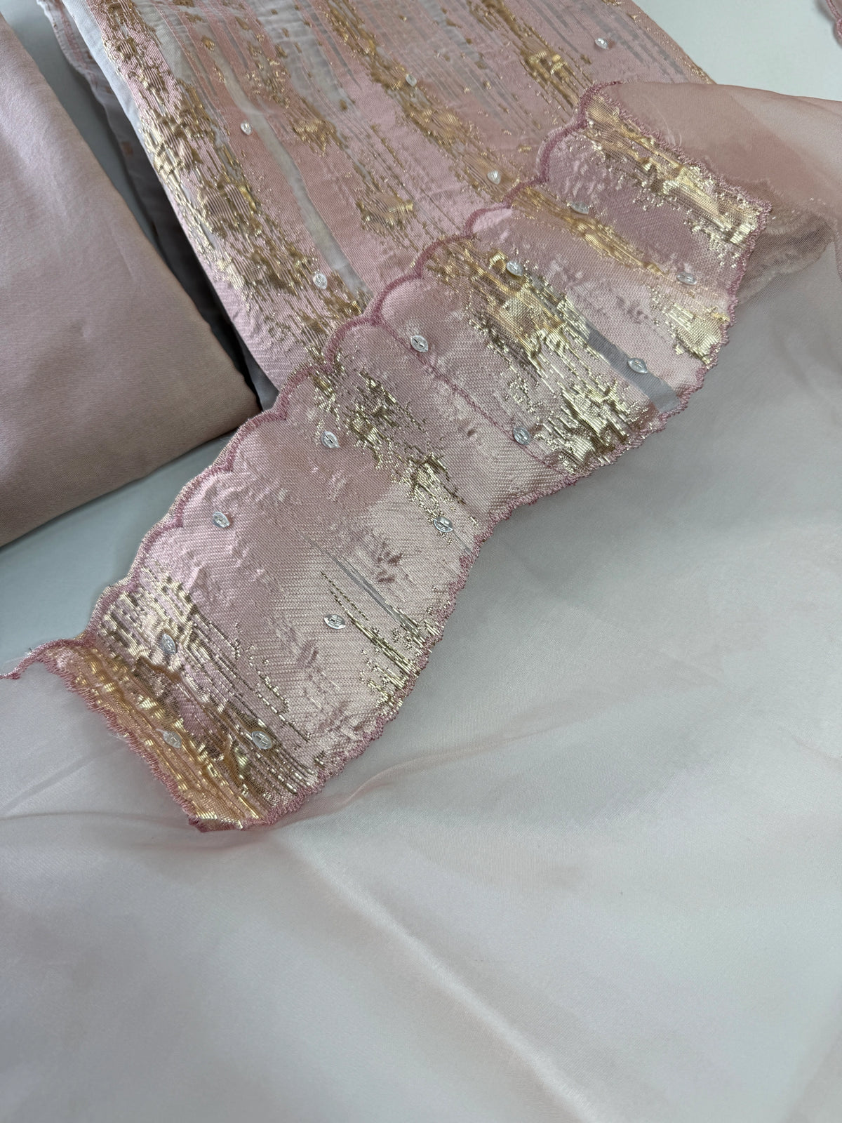 Turkish Organza Unstitched Salwar Set/ 266H