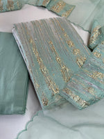 Turkish Organza Unstitched Salwar Set/ 266H