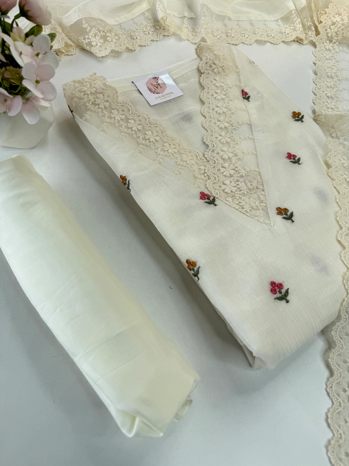 Chiffon unstitched salwar set( Pastal)/ NC111