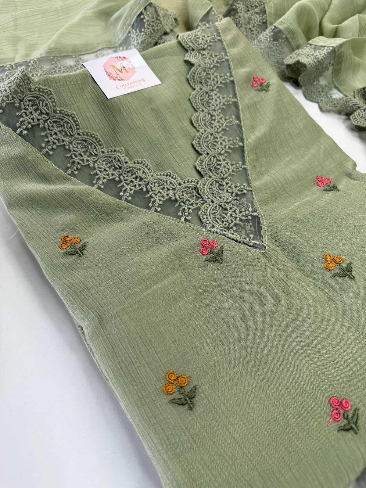 Chiffon unstitched salwar set( Pastal)/ NC111