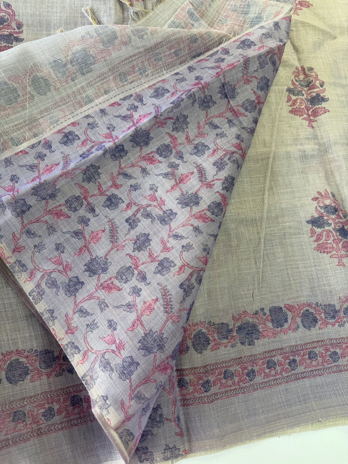 Tissue linen saree/ S15059