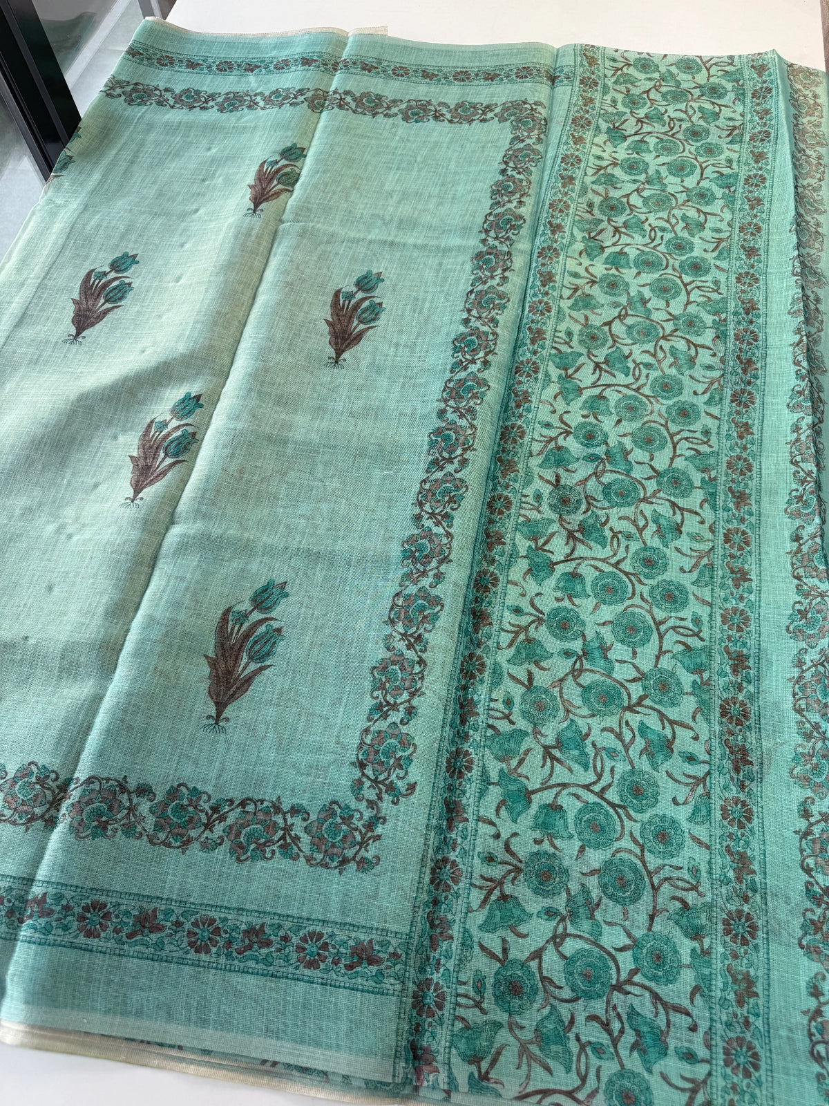 Tissue Linen Saree/ S15051