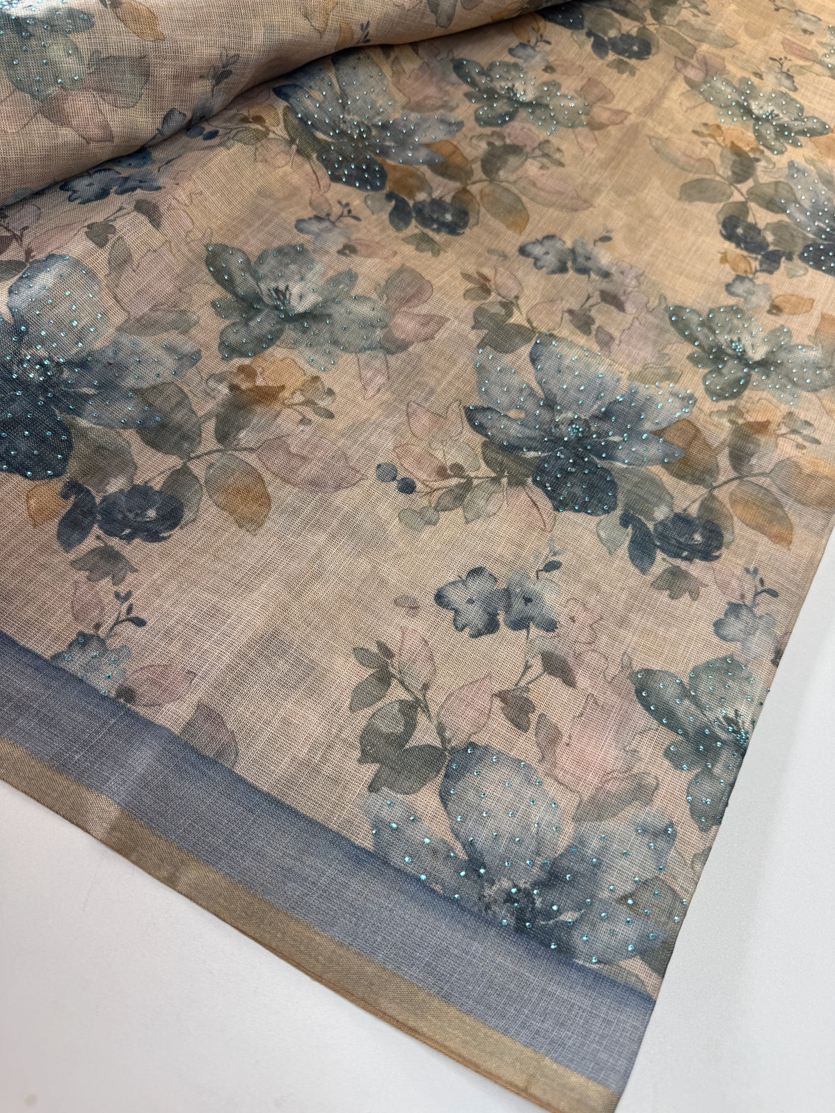Tissue linen saree/ 562A