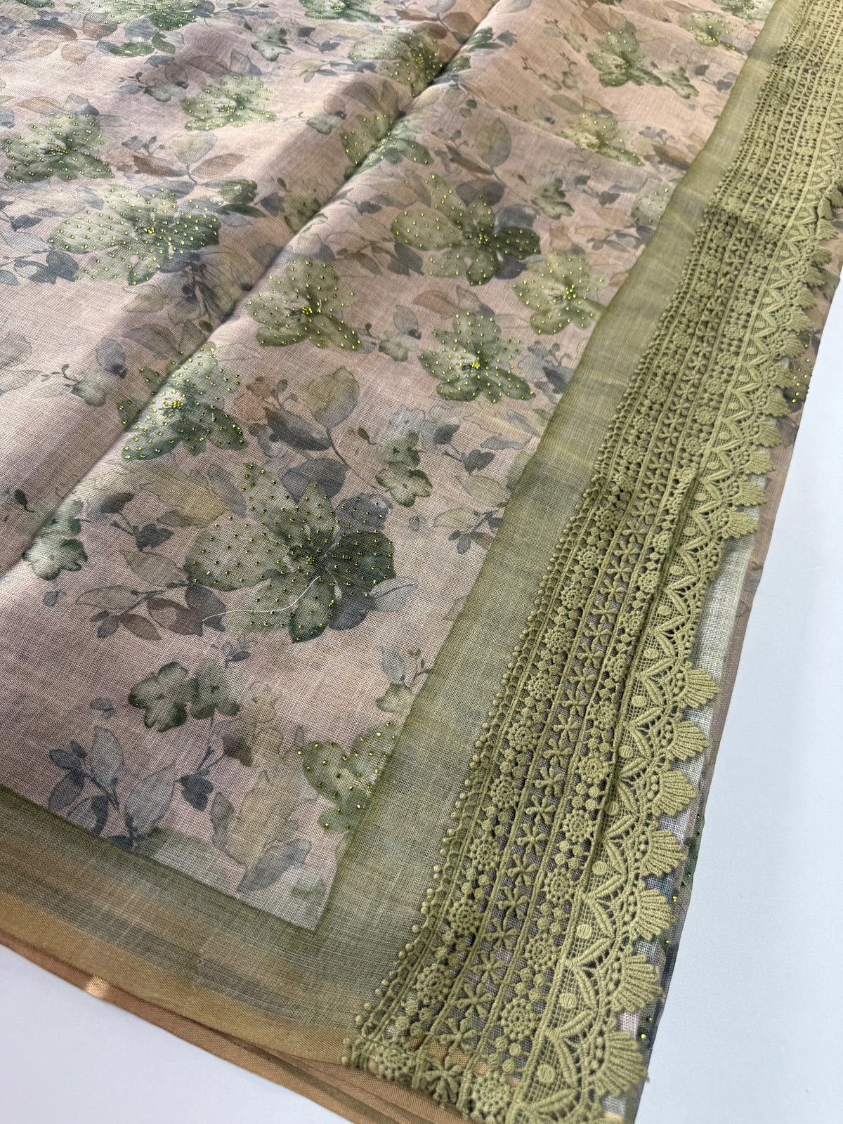 Tissue linen saree/ 562A