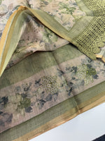 Tissue linen saree/ 562A
