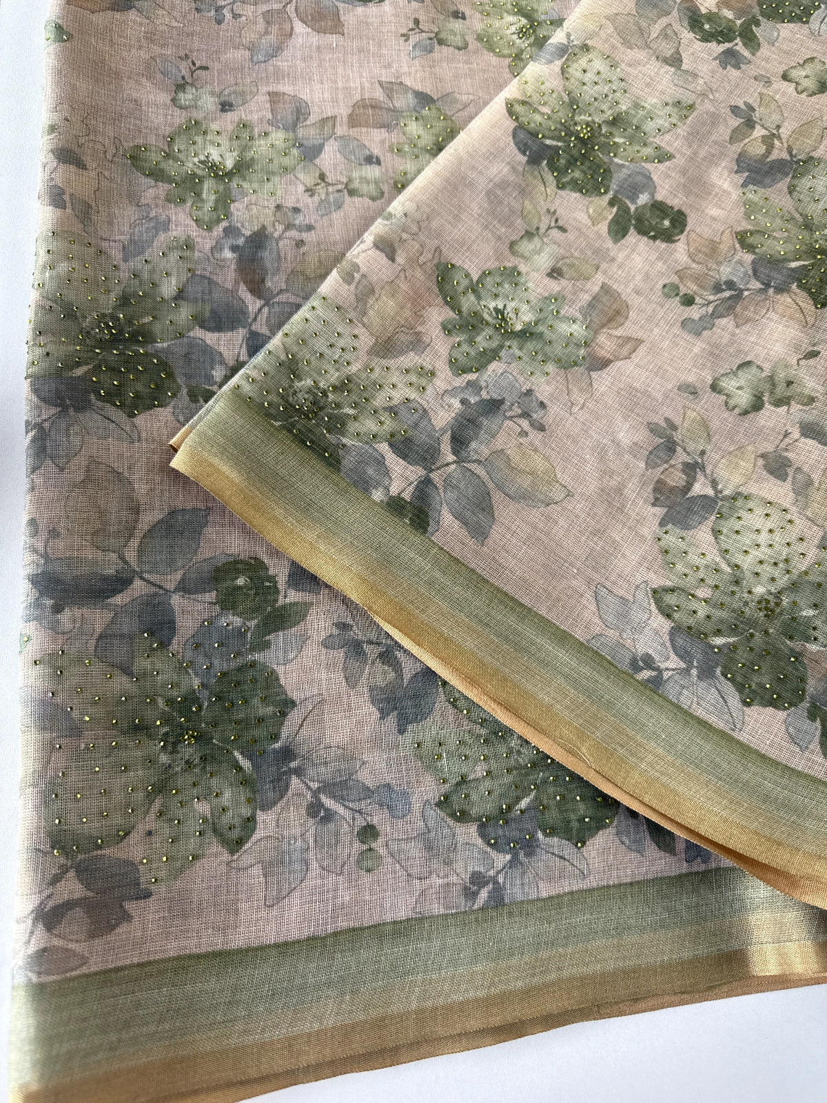 Tissue linen saree/ 562A