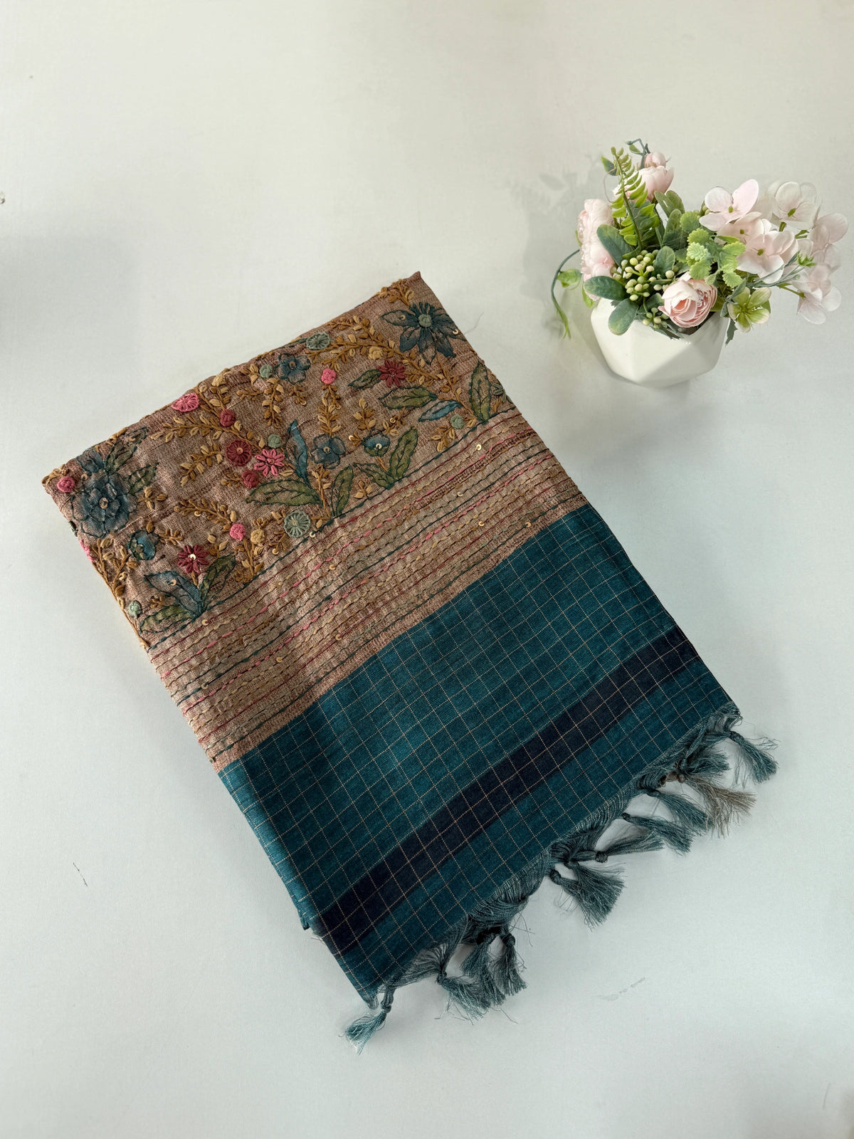 Soft semi Tussar finish saree/ 539F