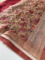 Soft semi Tussar finish saree/ 539F