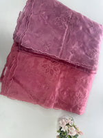 Glass Organza Appliqué work saree /MA278