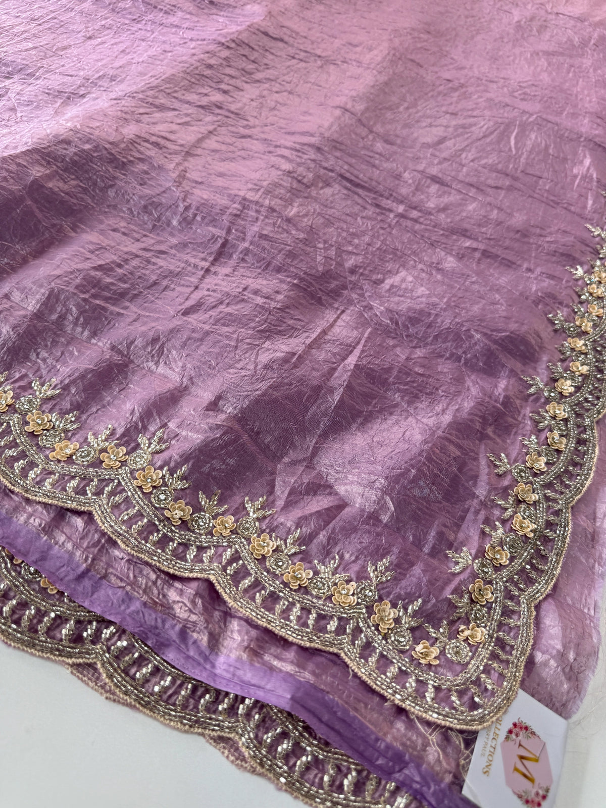 Crushed organza saree/ MC567