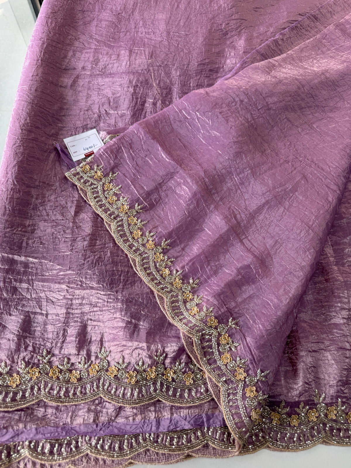Crushed organza saree/ MC567