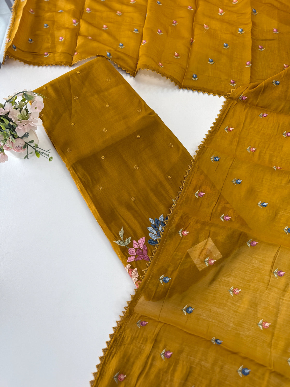 Chanderi blended unstitched salwar set / NC129