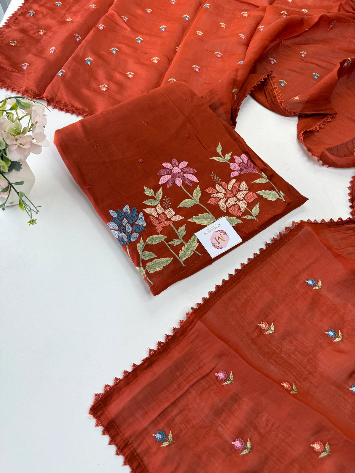Chanderi blended unstitched salwar set / NC129