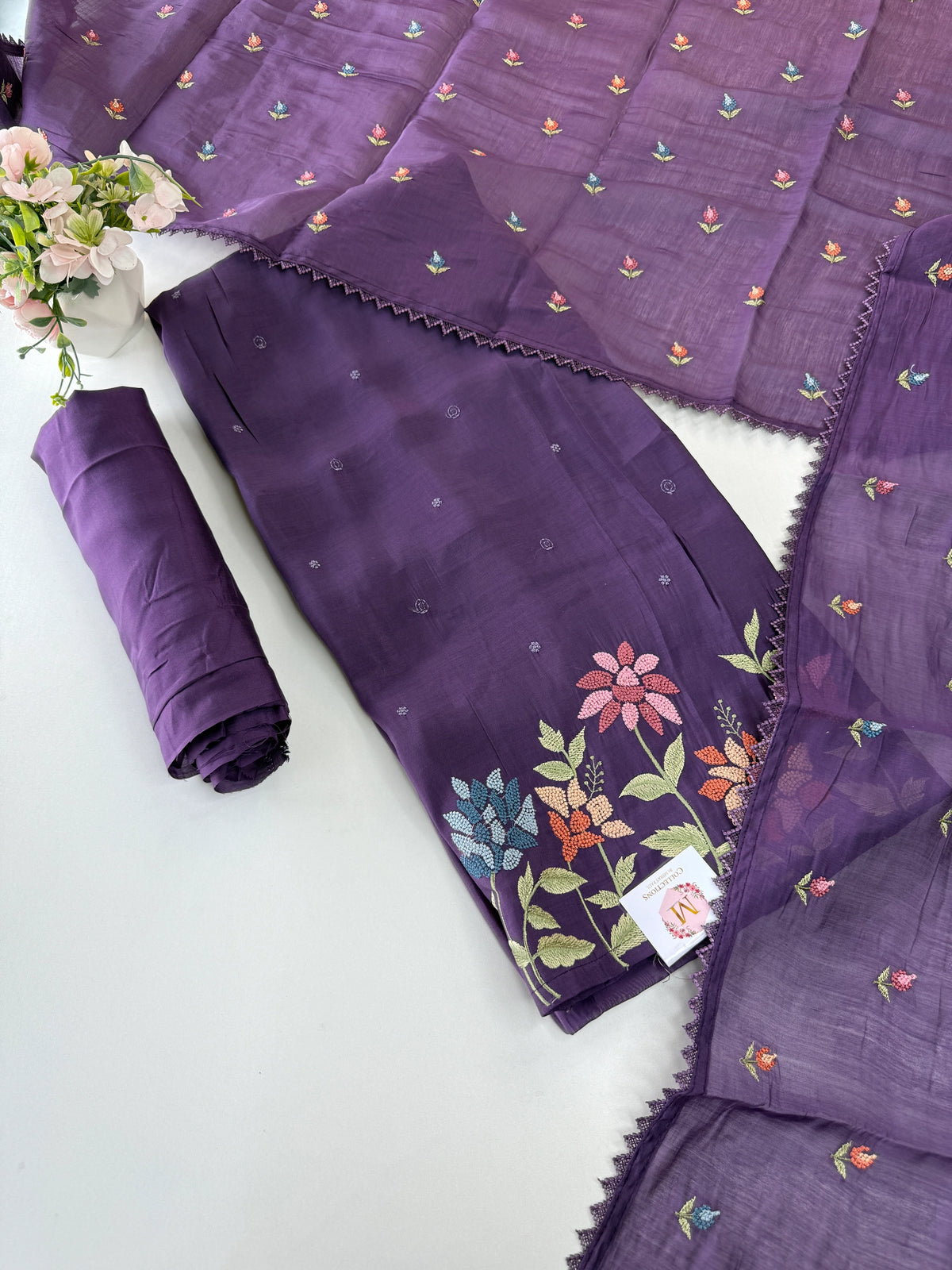 Chanderi blended unstitched salwar set / NC129