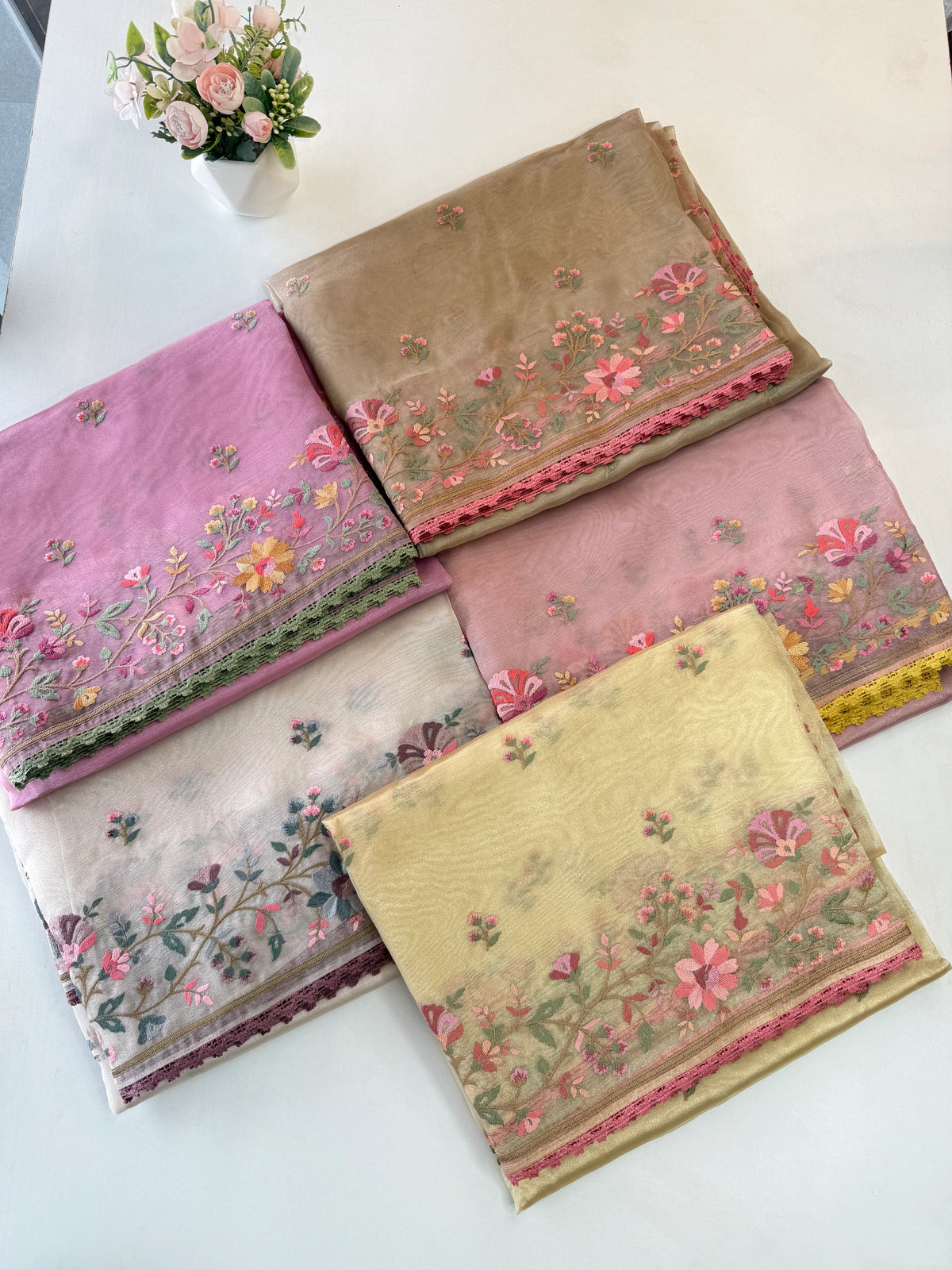 Glass Organza Saree/ 373A