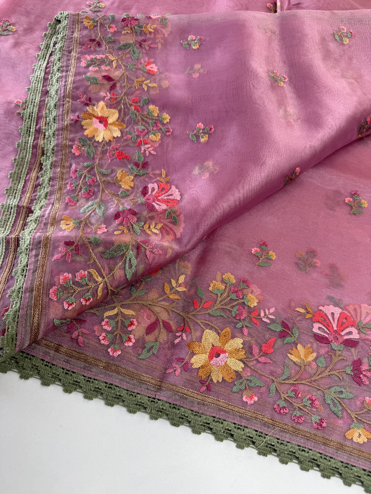 Glass Organza Saree/ 373A