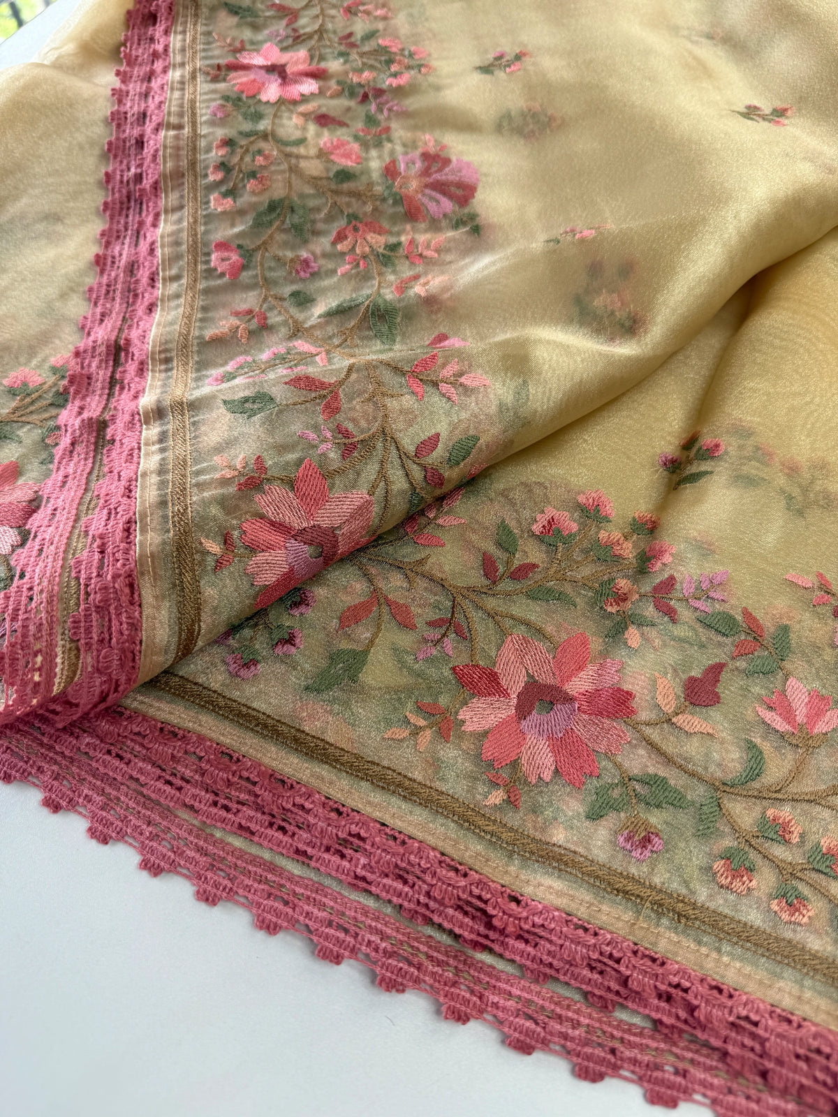 Glass Organza Saree/ 373A