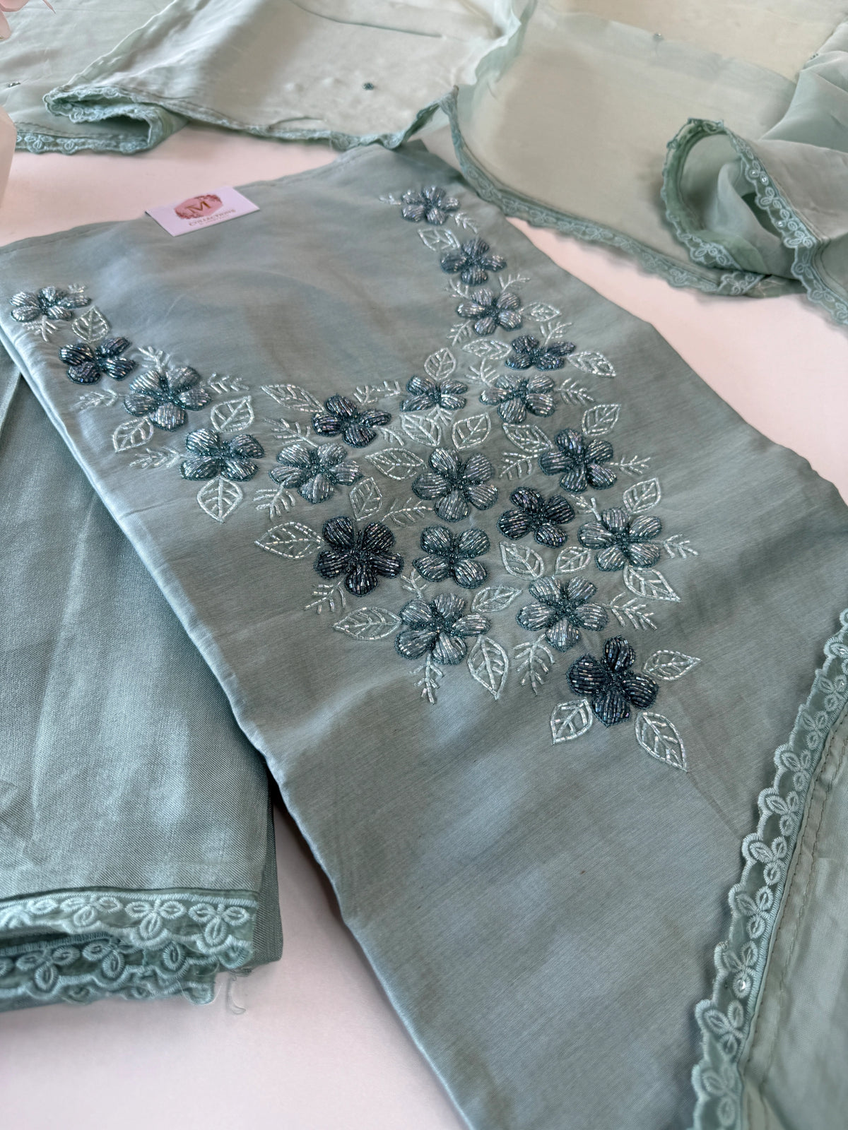 Chanderi silk unstitched salwar set / NC112