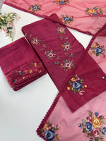 Premium Chanderi unstitched salwar set /NC116