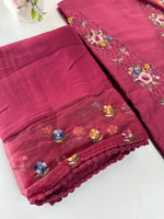 Premium Chanderi unstitched salwar set /NC116